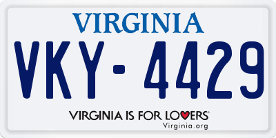 VA license plate VKY4429