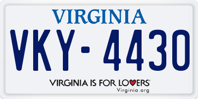 VA license plate VKY4430