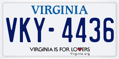 VA license plate VKY4436