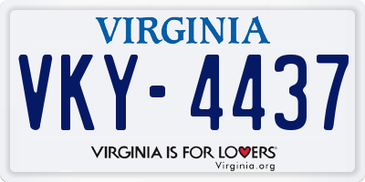 VA license plate VKY4437