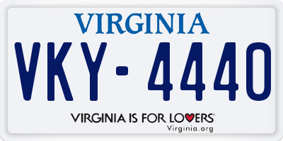 VA license plate VKY4440