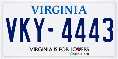 VA license plate VKY4443