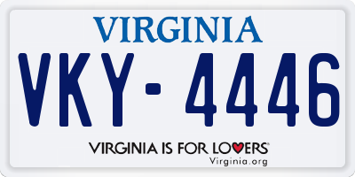 VA license plate VKY4446