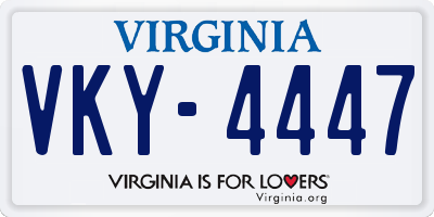 VA license plate VKY4447