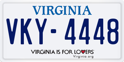 VA license plate VKY4448