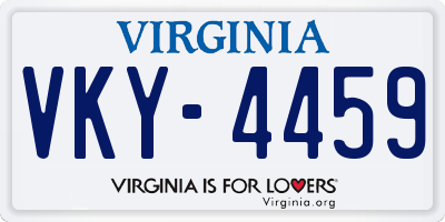 VA license plate VKY4459