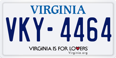 VA license plate VKY4464