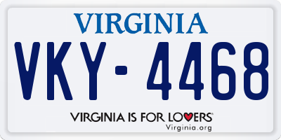 VA license plate VKY4468