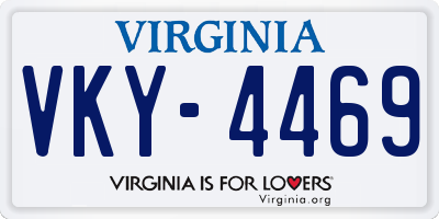VA license plate VKY4469