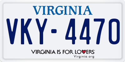VA license plate VKY4470
