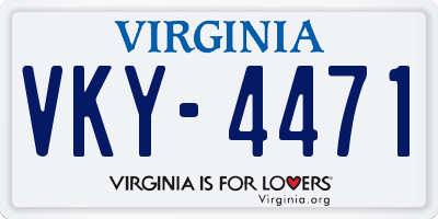 VA license plate VKY4471