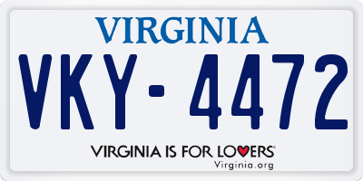 VA license plate VKY4472