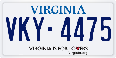 VA license plate VKY4475