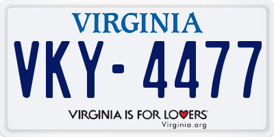 VA license plate VKY4477