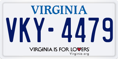 VA license plate VKY4479