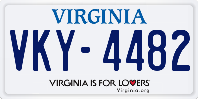 VA license plate VKY4482