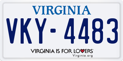 VA license plate VKY4483