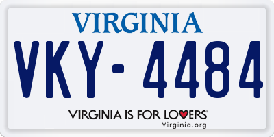 VA license plate VKY4484