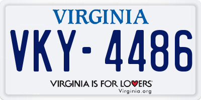 VA license plate VKY4486