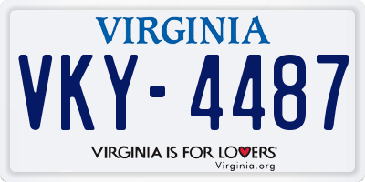 VA license plate VKY4487