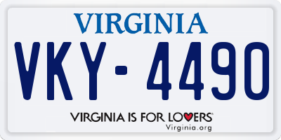 VA license plate VKY4490
