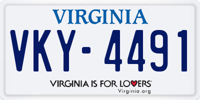 VA license plate VKY4491
