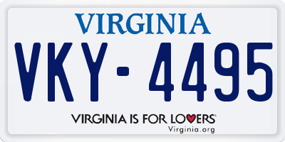 VA license plate VKY4495