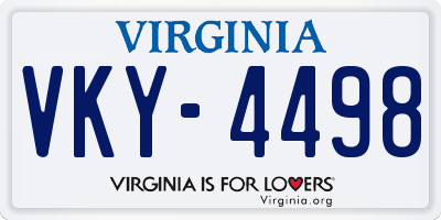 VA license plate VKY4498