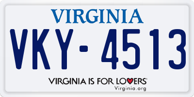 VA license plate VKY4513