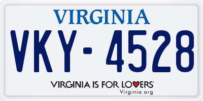 VA license plate VKY4528