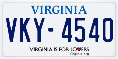 VA license plate VKY4540