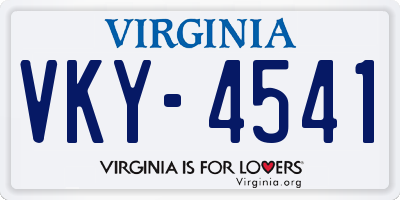 VA license plate VKY4541