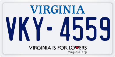 VA license plate VKY4559