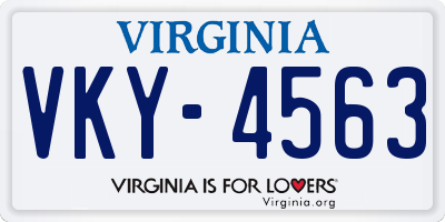 VA license plate VKY4563