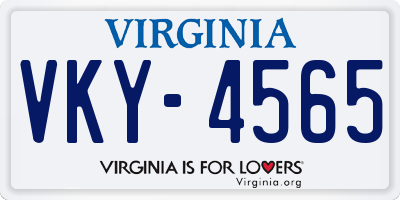VA license plate VKY4565