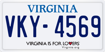 VA license plate VKY4569