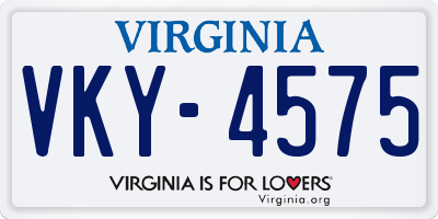 VA license plate VKY4575