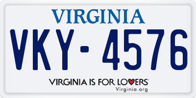 VA license plate VKY4576