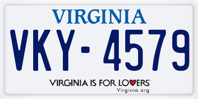 VA license plate VKY4579