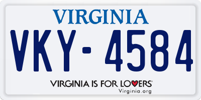 VA license plate VKY4584