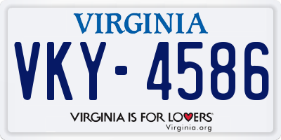 VA license plate VKY4586