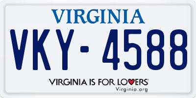 VA license plate VKY4588
