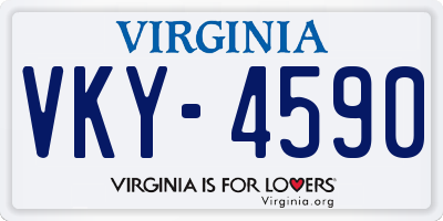 VA license plate VKY4590