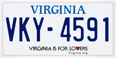 VA license plate VKY4591