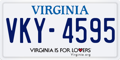 VA license plate VKY4595