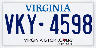 VA license plate VKY4598