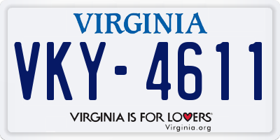 VA license plate VKY4611