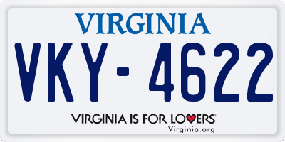 VA license plate VKY4622