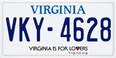 VA license plate VKY4628