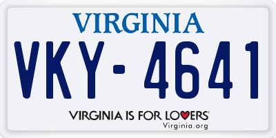 VA license plate VKY4641